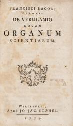 Bacon, Novum Organum Scientiarum. [New Instrument of Science].